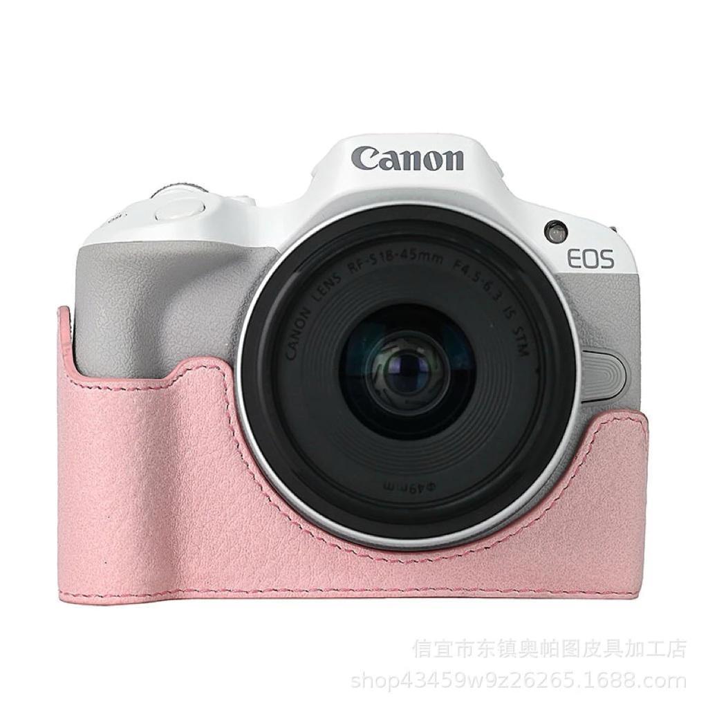 Halfcase cho Canon R50 ốp da bảo vệ máy ảnh Canon R50 thiết kế đặc biệt dễ sử dụng và bảo vệ khỏi tá