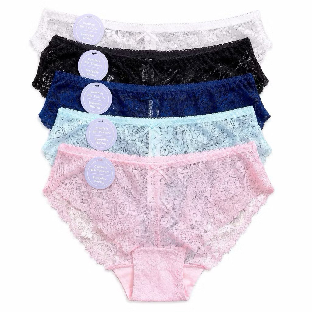 quần lót full ren Laura Ashley đính nơ (set 5 quần)