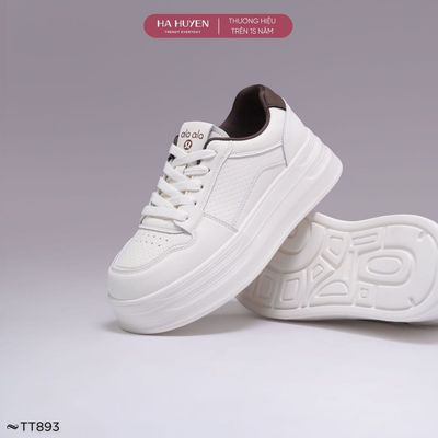 Giày thể thao Sneaker nữ HÀ HUYỀN da lì mũi đục lỗ độn đế 5cm - TT893