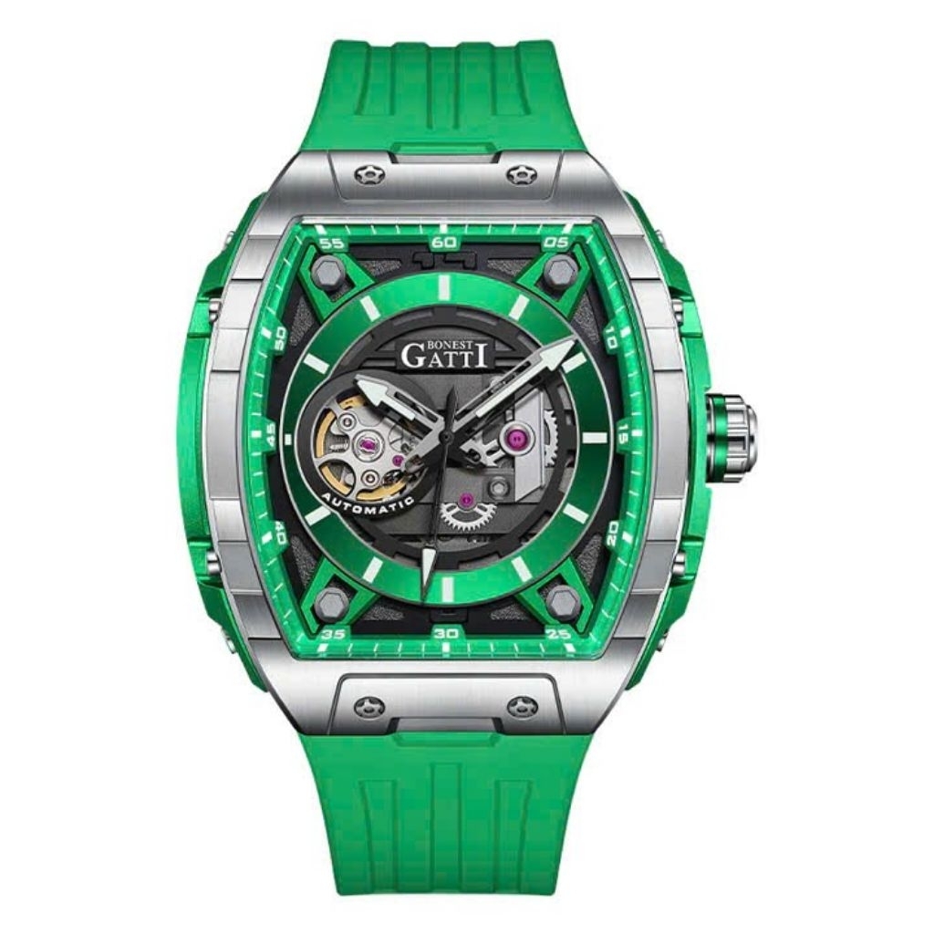 [Chính Hãng 100%] Đồng Hồ Nam Bonest Gatti BG5602 (5602) Máy Cơ (Automatic) Mặt chữ nhật Kính Sapphi