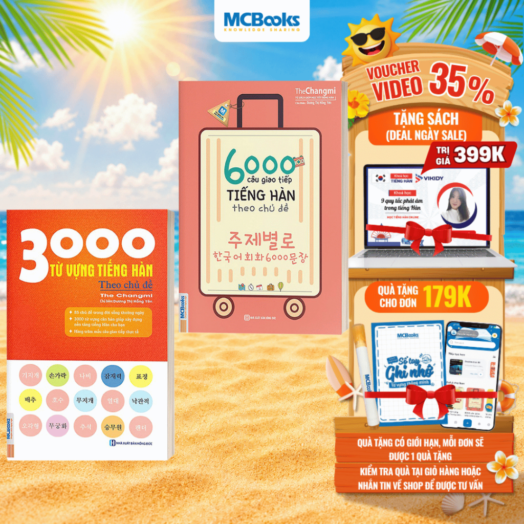 Sách - Combo 6000 Câu Giao Tiếp Tiếng Hàn Theo Chủ Đề và 3000 Từ vựng tiếng Hàn theo chủ đề - Học kè