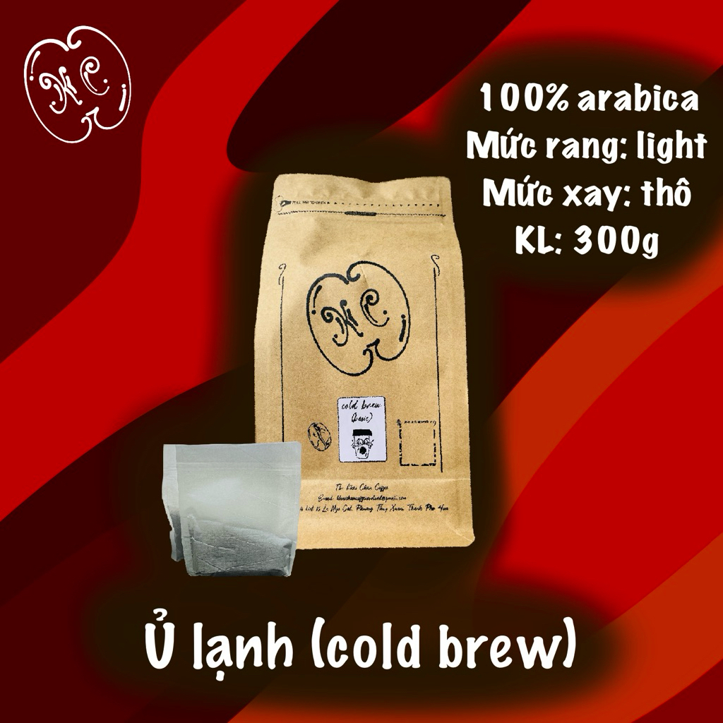 Cà phê Cold Brew KHẢI CHÂU COFFEE arabica, mức rang nhạt (Light Roast), túi 400g
