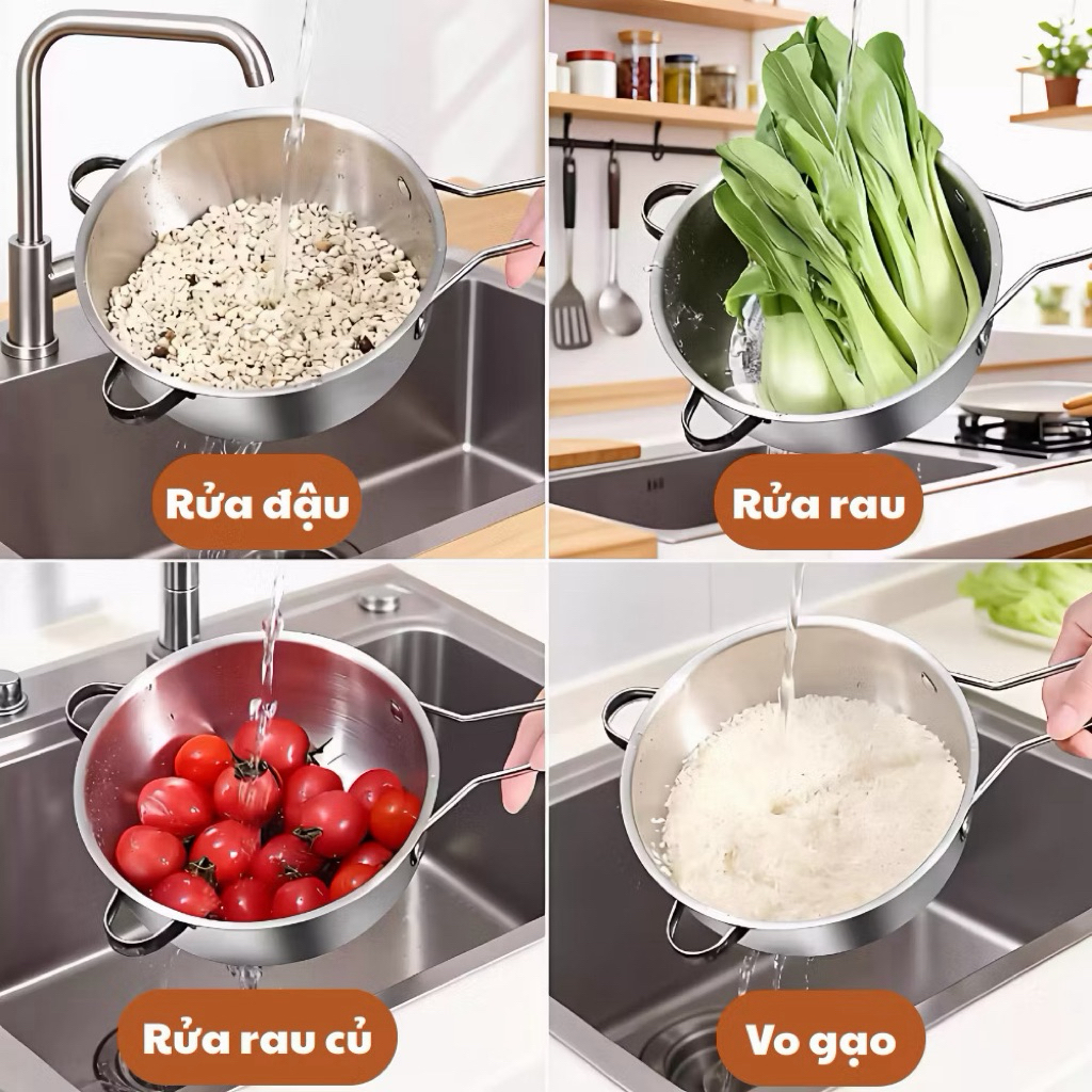 Ray Lọc Inox 304 - Lọc Siêu Mịn,Lọc Sữa Đậu Nành,Bột,Nước Cốt Dừa, Sàng Lọc Gạo - Tay Cầm Dài Cầm Ta