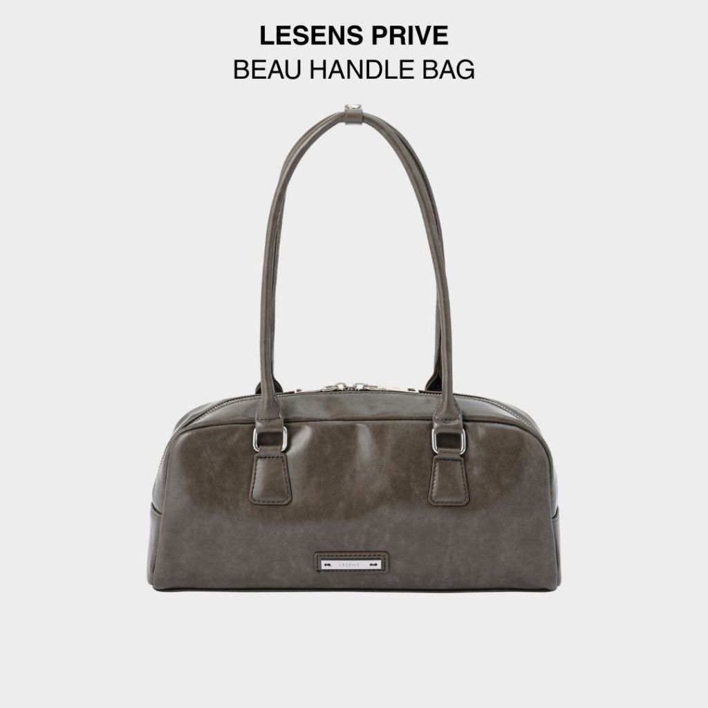 Túi Xách Da Sensse / Lesens Khoá Kéo Kim Loại Màu Gray Unisex Đeo Vai Cầm Tay / Beau Handle Bag