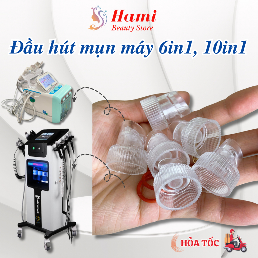 Bộ đầu hút mụn kèm roăng cao su cho máy 10in1 và 6in1 spa