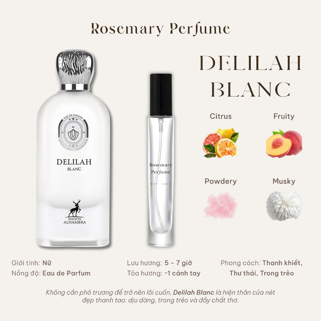 [Mẫu thử] Delilah Blanc | Nước hoa nữ | Rosemary Perfume