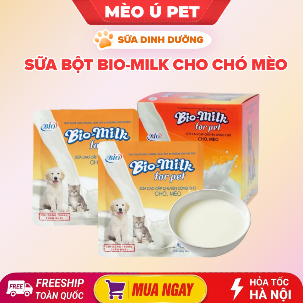 Sữa BI-O Milk For Pet 100g Cho Chó Mèo – Sữa Bột Thú Cưng Dinh Dưỡng Cho Chó Mèo