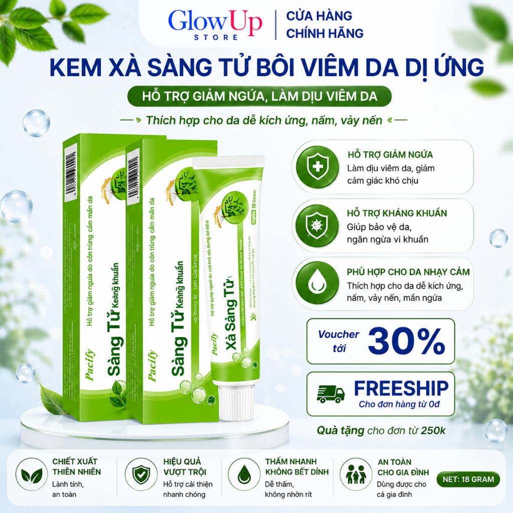 Kem Thảo Dược Xà Sàng Tử - Hỗ trợ làm dịu da, giảm cảm giác ngứa ngáy