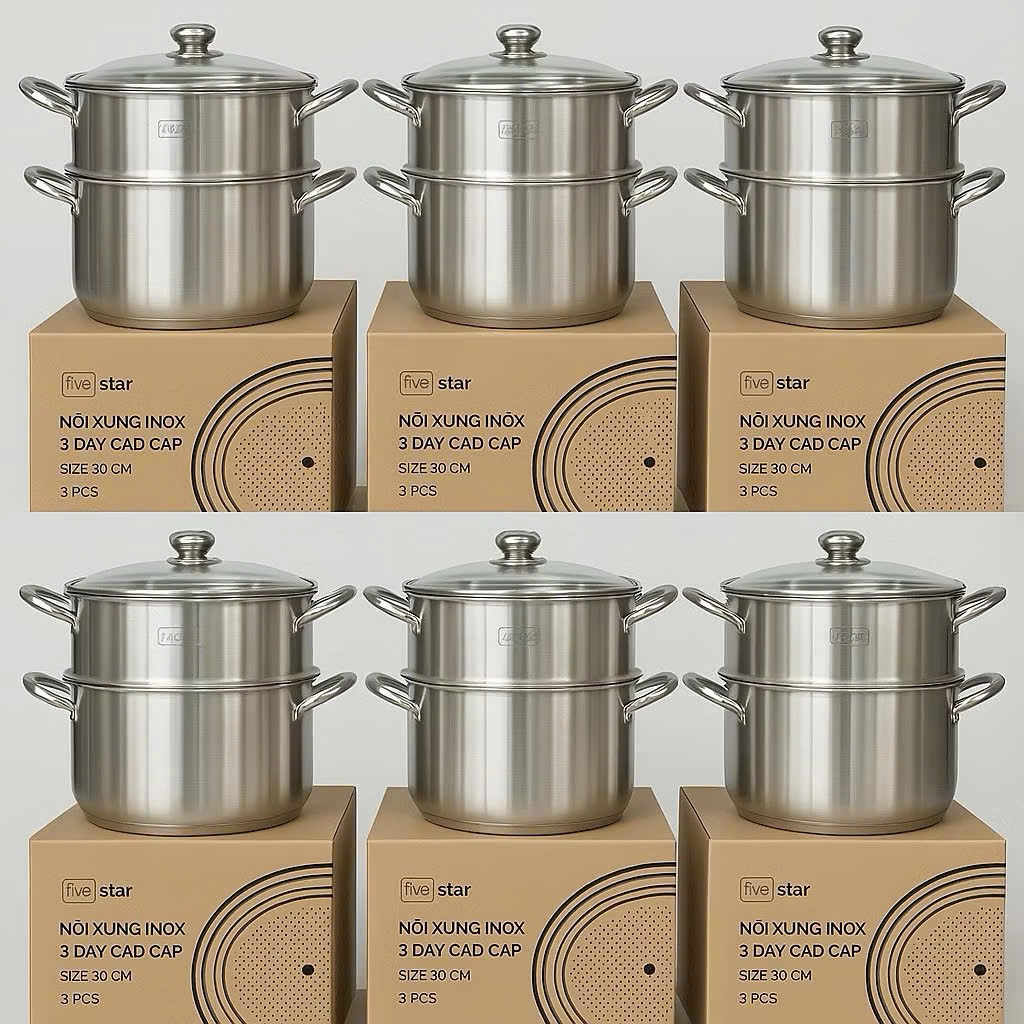 Bộ nồi xửng hấp  Fivestar inox 430 hàng chính hãng