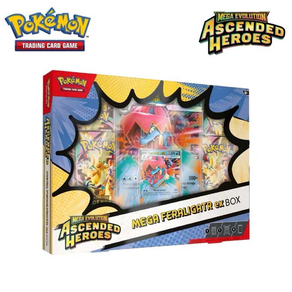 Pokemon TCG: Mega Evolution Ascended Heroes - Mega Feraligatr - Mega Emboar - Mega Meganium Ex Box