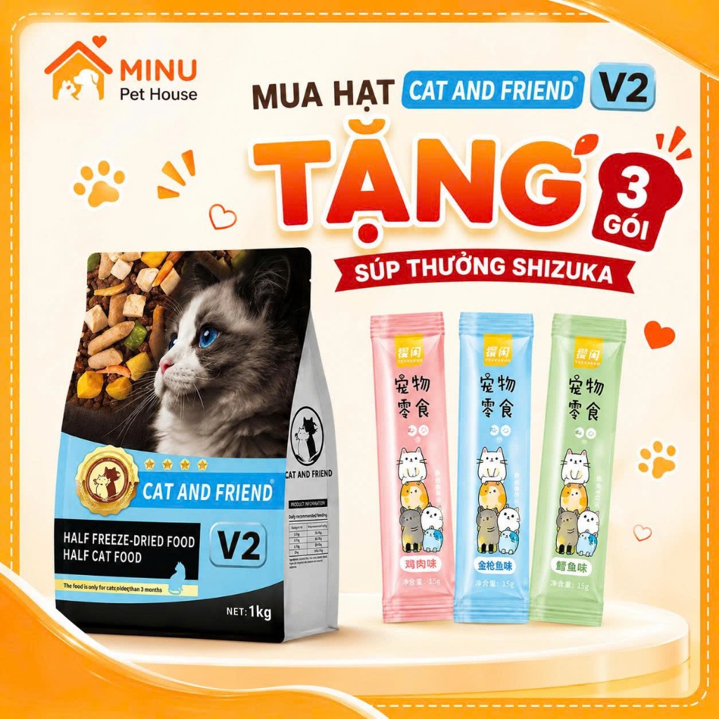S2PET V2 Hạt Cho Mèo Siêu Topping 50% – Kích Thích Thèm Ăn, Hỗ Trợ Phục Hồi & Mượt Lông