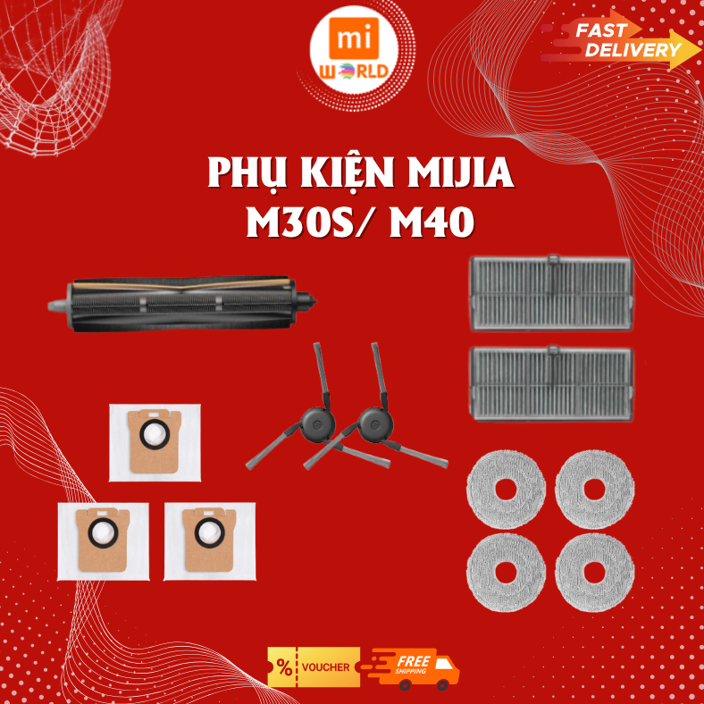 Phụ kiện Robot hút bụi Mijia M30s M40 Dreame X40 L40 Ultra _ Phụ kiện thay thế