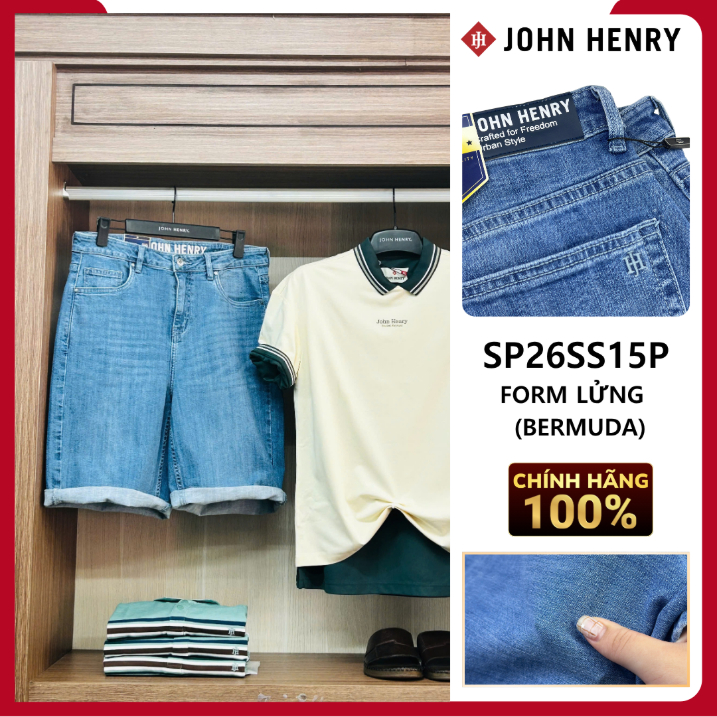 JOHN HENRY - SP26SS15P-BMJN - Quần Short Jean Nam - Trẻ Trung, Năng Động