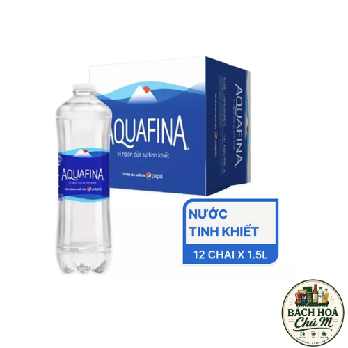 AQUAFINA 1,5L THÙNG 12 CHAI - NƯỚC UÔNG ĐÓNG CHAI TINH KHIẾT AQUAFINA 1500ML