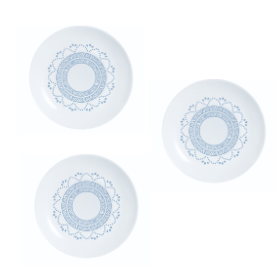 (Hàng Ưu Đãi Không Bán Lẻ) Combo 3 Đĩa Chấm TT Diwali Geomatric Blue 11cm-LUGEV6539