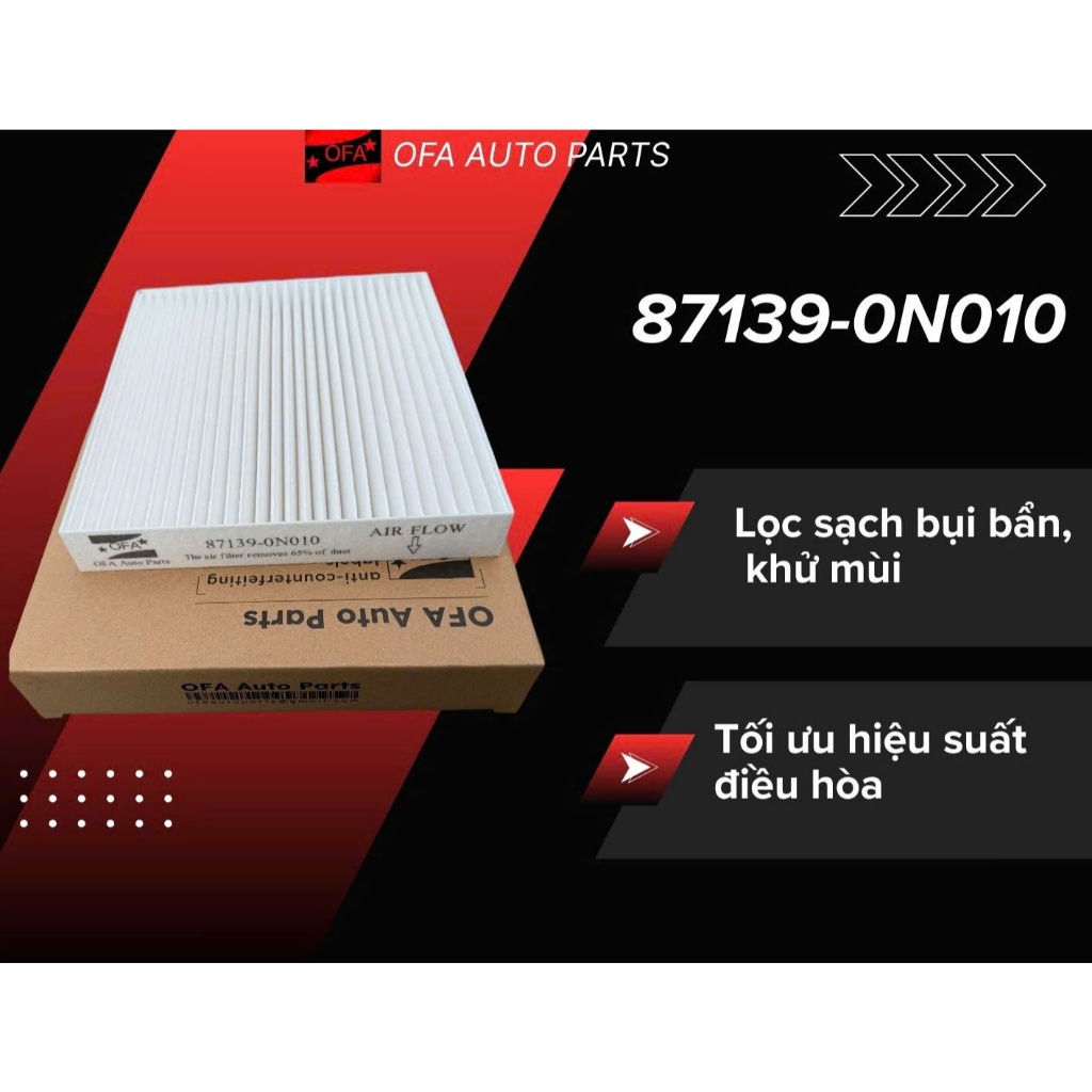 Lọc gió điều hòa 87139-0N010 OFA lắp xe Camry, Altis, Fortuner, Vios, Yaris.