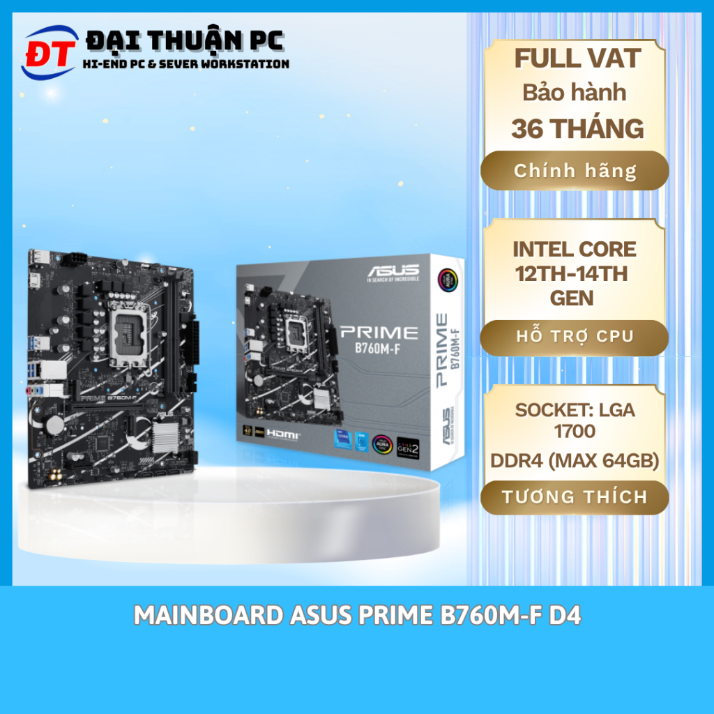 Mainboard Asus PRIME B760M-F DDR4 [ Chính Hãng]