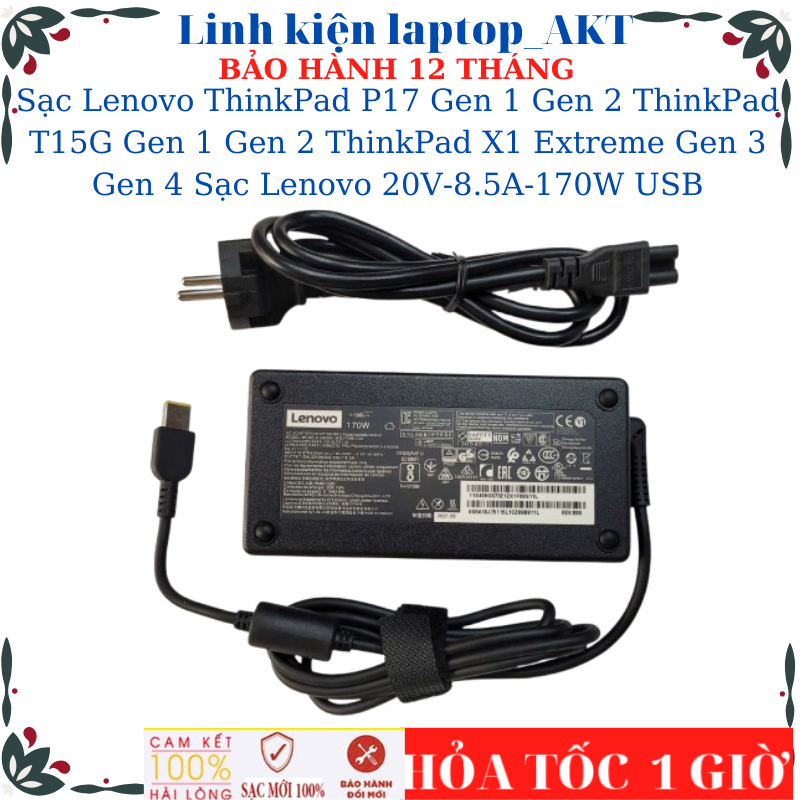 Sạc Lenovo ThinkPad P17 Gen 1 Gen 2 ThinkPad T15G Gen 1 Gen 2 ThinkPad X1 Extreme Gen 3 Gen 4 Lenovo