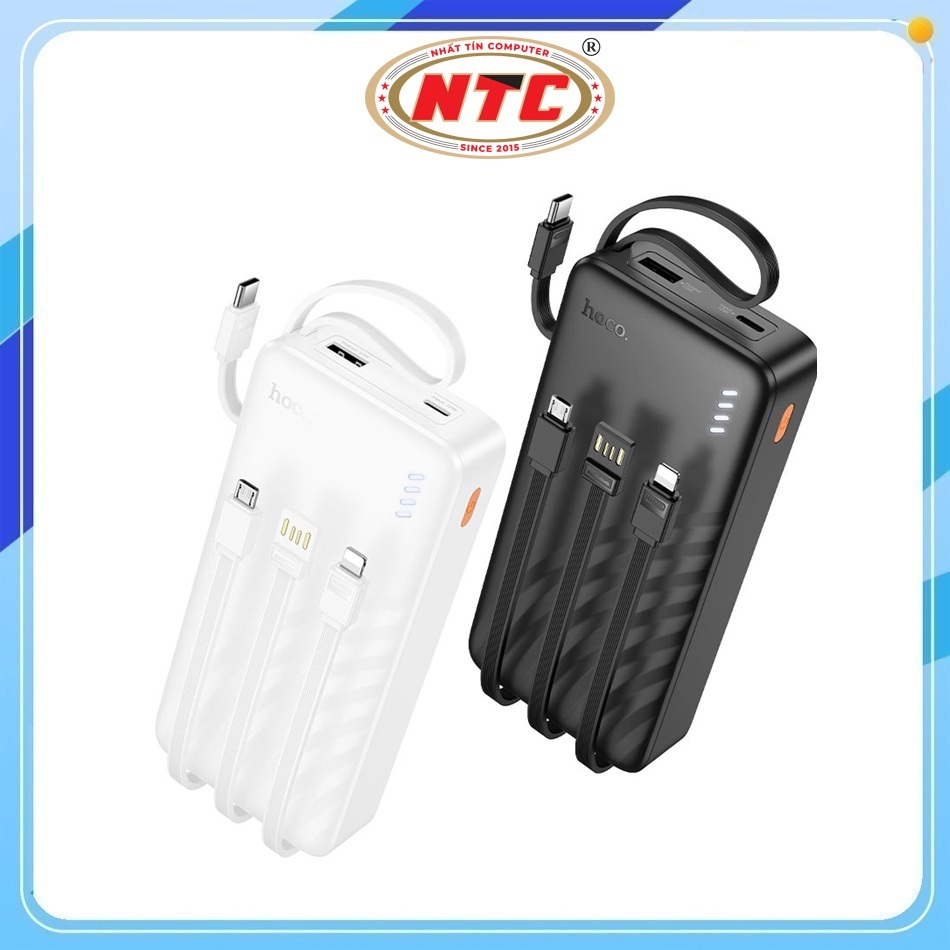 Pin Dự Phòng Hoco J146A 20000mAh Kèm 4 cáp sạc, 2 Input, 4 Output, Max 2A