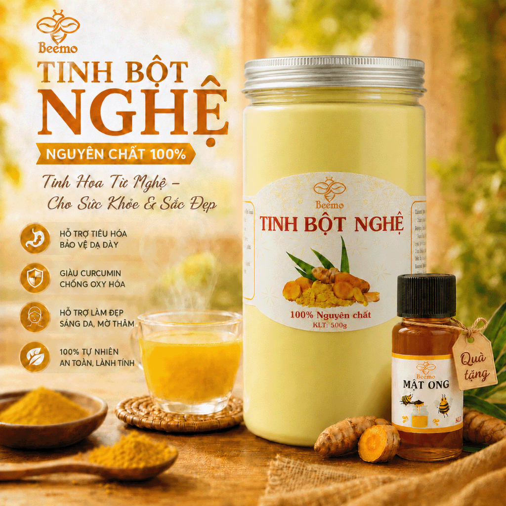 Tinh Bột Nghệ Nguyên Chất Beemo – Tinh Bột Nghệ Dễ Uống, Đẹp Da, Tốt Cho Sức Khỏe