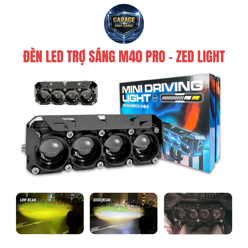 Trợ Sáng Bi Cầu M40 PRO ZEDLIGHT - Ánh Sáng Nét Căng, Chiếu Xa Tới 200m Lắp Xe Tải, Oto, Xe Máy, Chố