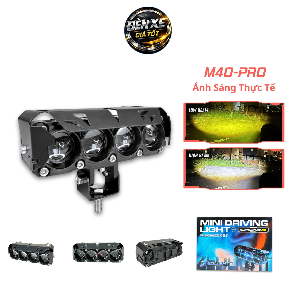 Đèn Trợ Sáng M40 PRO ZEDLIGHT - Ánh Sáng Nét Căng, Lắp Xe Tải, Oto, Xe Máy, Chống Nước IP68 - Bi Cầu