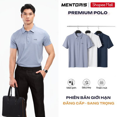 Áo Polo Nam MENTORIS Cao Cấp, Vải Gân Nổi Texture, Form Regular Fit Lịch Lãm, Co Giãn Tốt MCPS26S021