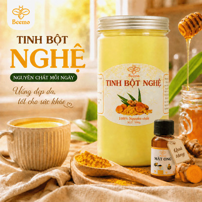 Tinh Bột Nghệ Nguyên Chất Beemo – Tinh Bột Nghệ Dễ Uống, Làm Đẹp Da, Tốt Cho Sức Khỏe