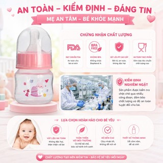 Bình sữa BuBu 60ml núm mềm chống sặc sữa,đầy hơi. Bình sữa mini cho bé tập bú bình Tgkids