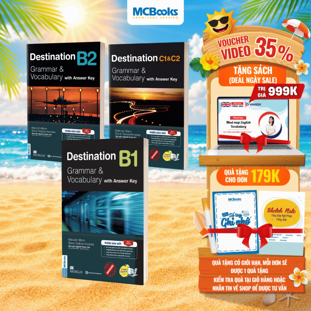Sách - Trọn Bộ Giáo Trình Destination Grammar & Vocabulary B1, B2, C1&C2 phân loại Lẻ/combo PB 2025