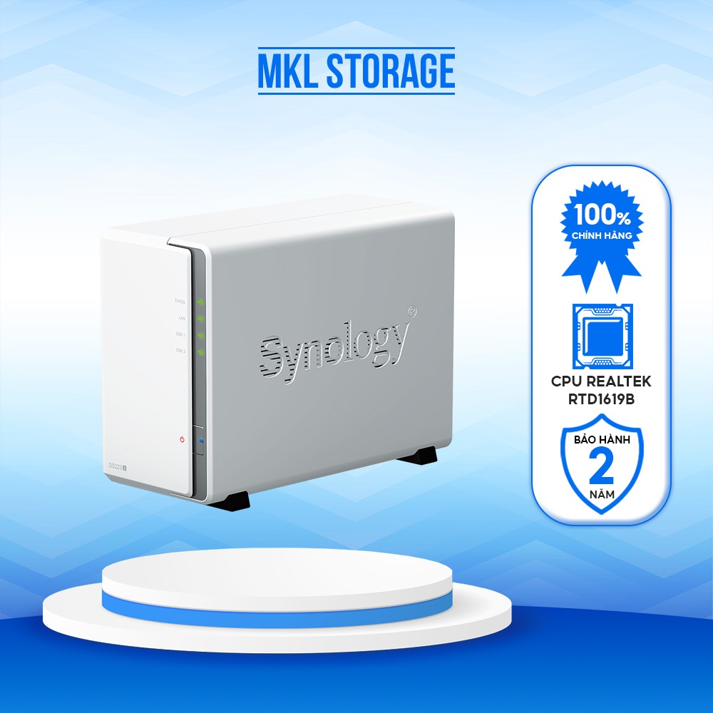 Thiết Bị Lưu Trữ NAS Synology DiskStation DS223j 2-bay, Memory 1 GB DDR4, Bảo hành 2 năm - Hàng Chín