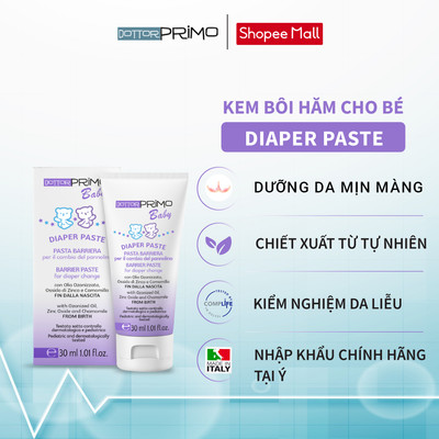 Kem Hăm Cho Bé Dottorprimo Baby Diaper Paste - Thành Phần Tự Nhiên, Dịu Nhẹ Cho Da Nhạy Cảm 30ml