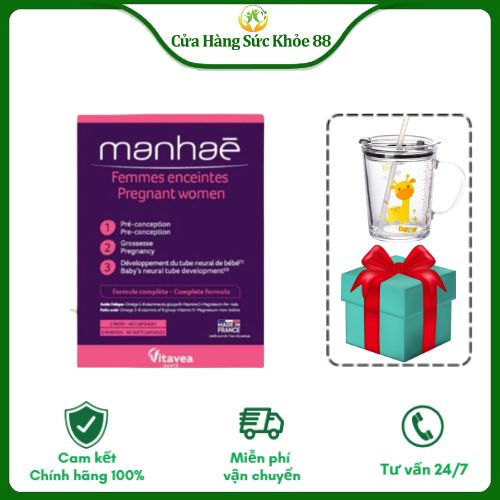 Manhaé Femmes enceintes Pregnant Women - Vitamin Tổng Hợp Cho Bà Bầu - Hộp 30 Viên