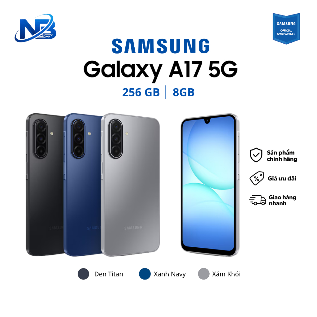Điện thoại Samsung Galaxy A17 5G 8/256GB (Nguyên Seal) - Hàng Chính Hãng Samsung Việt Nam