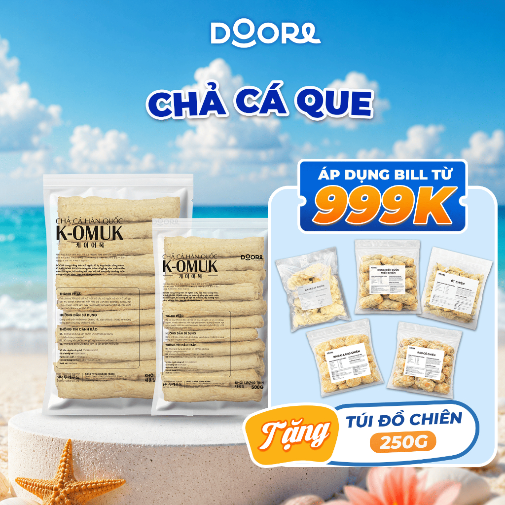 (Chỉ Hỏa Tốc) Chả Cá Dạng Que Hàn Quốc 500g (15–16 Que) – Odeng Dai Ngon Chuẩn Vị