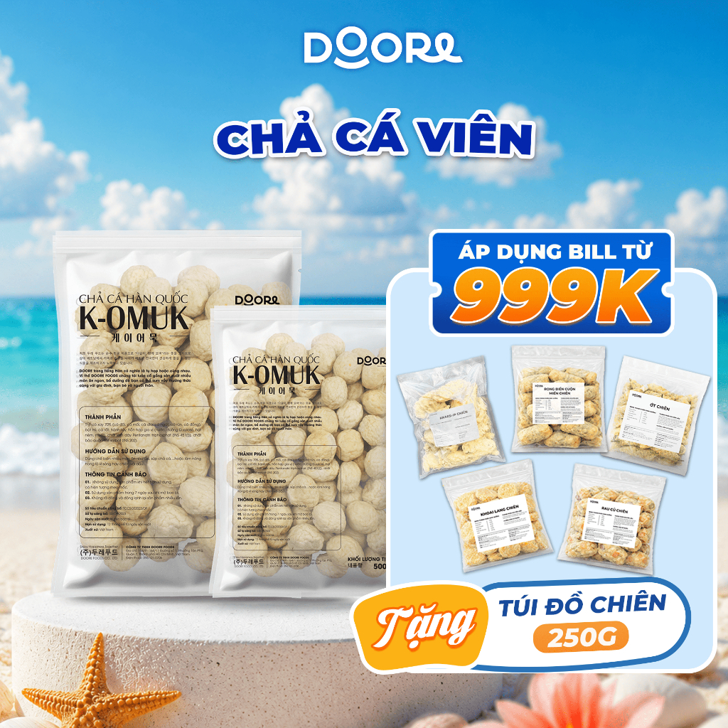 (Chỉ Hỏa Tốc) Chả Cá Viên Hàn Quốc 500g – Odeng Viên Dai Ngon Chuẩn Vị