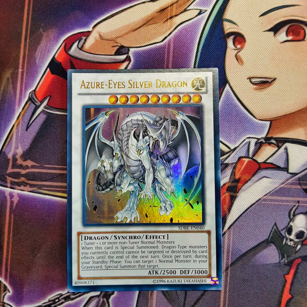 Thẻ bài Yugioh chính hãng | Azure-Eyes Silver Dragon | SDBE Ultra Rare