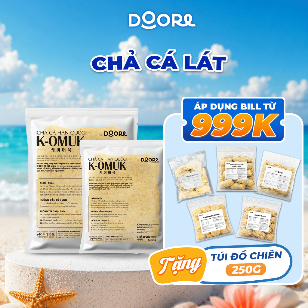 (Chỉ Hỏa Tốc) Chả Cá Dạng Lát Hàn Quốc 500g (10–12 Miếng) – Odeng Dai Ngon Chuẩn Vị