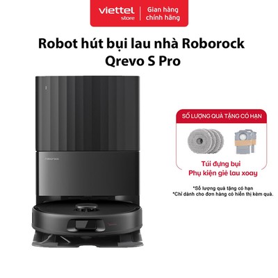 Robot Hút Bụi Lau Nhà Roborock Qrevo S Pro Chính hãng | Lực hút 18.500 Pa