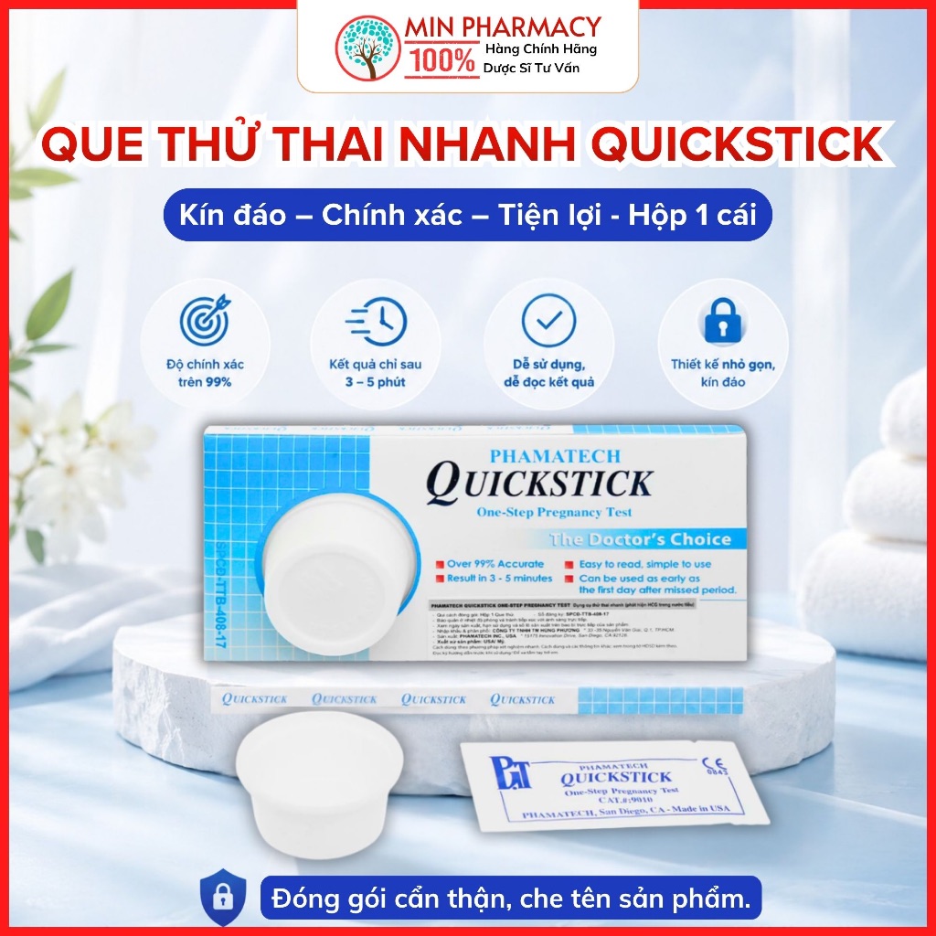 Que thử thai nhanh Quickstick (1 cái/hộp) - Minpharmacy