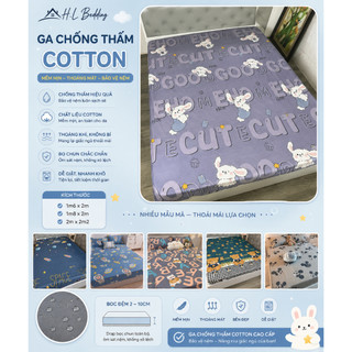 Ga chống thấm cotton chống nước tuyệt đối không gây tiếng sột soạt an toàn cho giấc ngủ trẻ nhỏ đủ kích thước