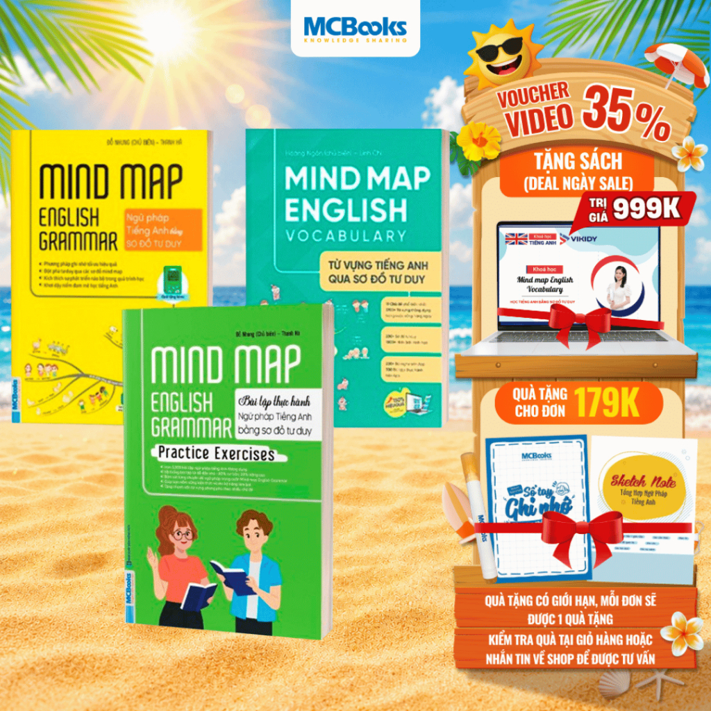 Sách - Combo Mindmap English Grammar và Mindmap English Vocabulary, Grammar Practice Exercises - Kèm
