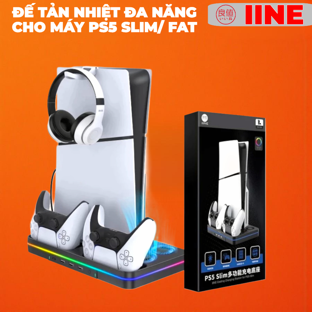 Đế tản nhiệt Ps5 slim và sạc tay Ps5 chính hãng IINE Bảo Hành 12 Tháng