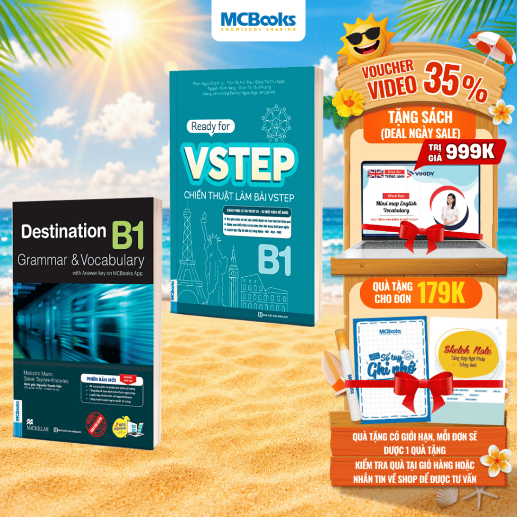 Sách - Combo Luyện thi chứng chỉ Tiếng Anh trình độ B1 - Destination B1 + VSTEP B1