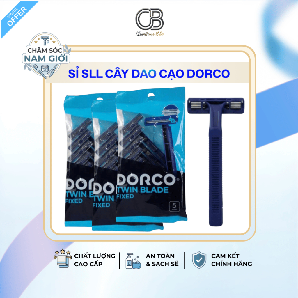 [TD708N] SỈ SLL BỊCH 50 cây Dao Cạo Râu Dorco Chính Hãng 2 Lưỡi – Sắc Bén, Êm Ái, Dao cạo râu an toà