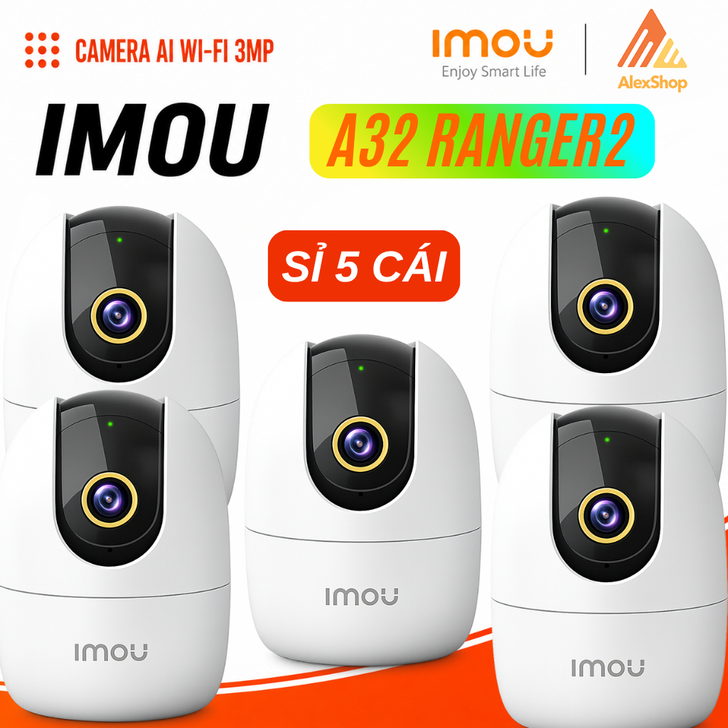 [SỈ 5 BỘ] Camera IMOU A32 Ranger 2 Trong Nhà Xoay 360 Độ, Đàm Thoại 2 Chiều