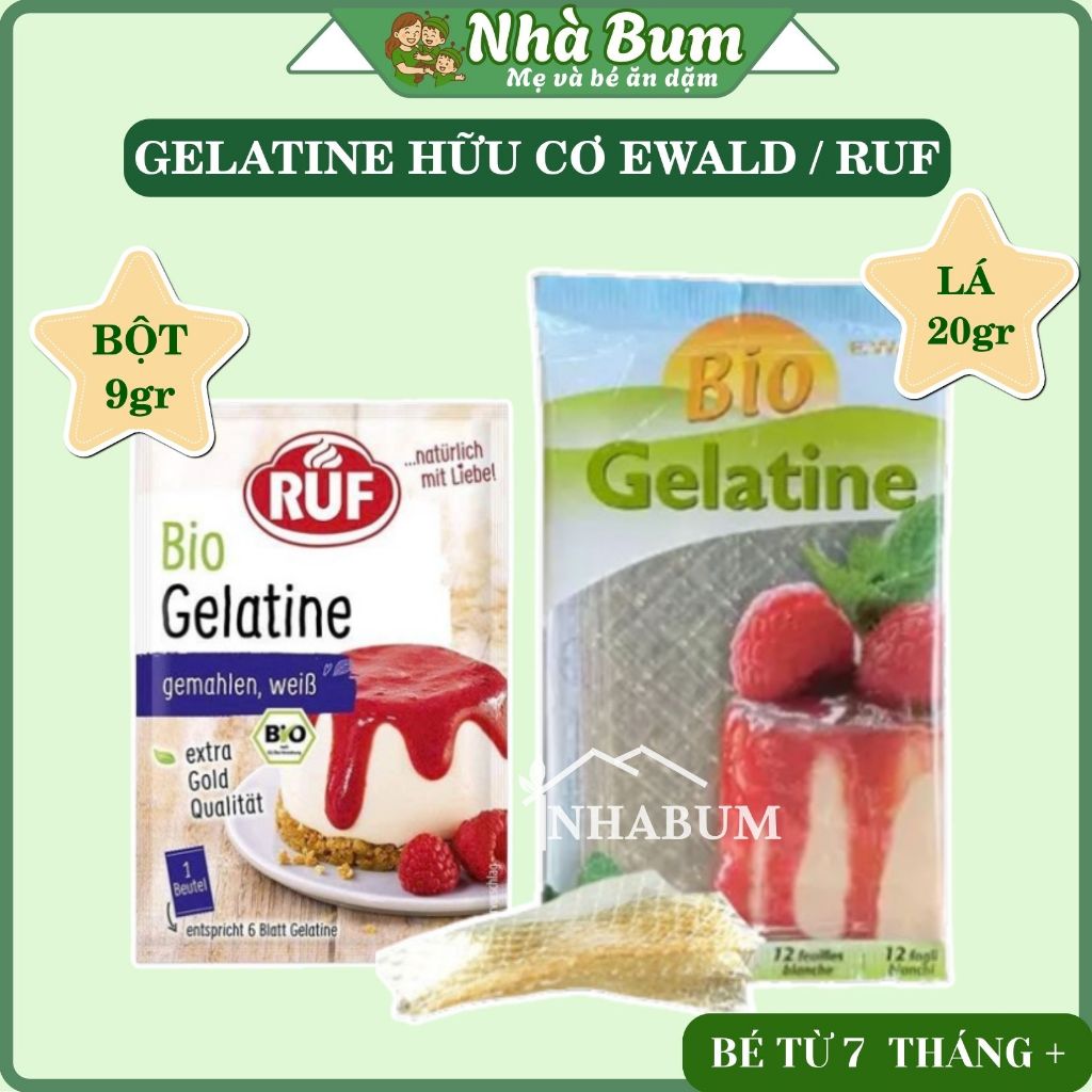 Bột gelatine hữu cơ Ruf / Ewald làm pudding, thạch, khúc bạch gelatin