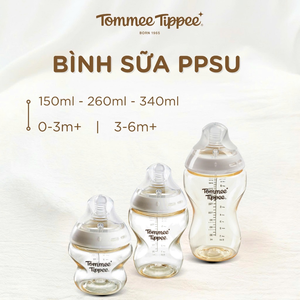 Bình Sữa PPSU Tommee Tippee Núm Ti Siêu Mềm 150ml/260ml
