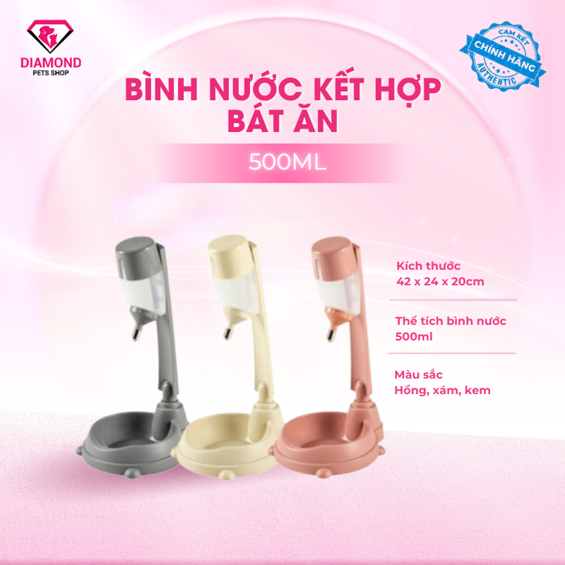 Bình nước tự động kèm bát ăn Purmi Hàn Quốc