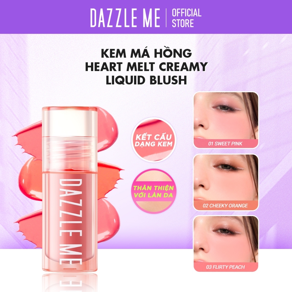 Má Hồng Kem DAZZLE ME Heart Melt Creamy Liquid Blush